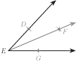 <p>In the figure below, ray EF was constructed starting from rays ED and EG. By using a compass&nbsp;<em>D</em> and <em>G</em> were marked equidistant from <em>E</em> on rays ED&nbsp;and EG. The compass was then used to locate a point <em>F</em>, distinct from <em>E</em>, so that <em>F</em> is equidistant from <em>D</em> and <em>G</em>. <strong>For all constructions defined by the above steps, the measures of ∠<em>DEF</em> and ∠<em>GEF</em>:</strong></p><ol><li><p>are equal.</p></li><li><p><span>are NOT equal.</span></p></li><li><p><span>sum to 30°.</span></p></li><li><p><span>sum to 45°.</span></p></li><li><p><span>sum to 60°.</span></p></li></ol><p></p>
