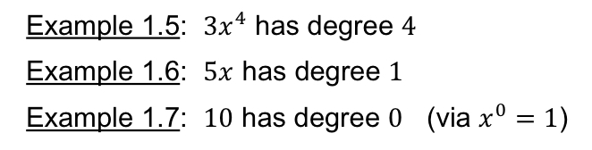 <p>The exponent of the variable</p>
