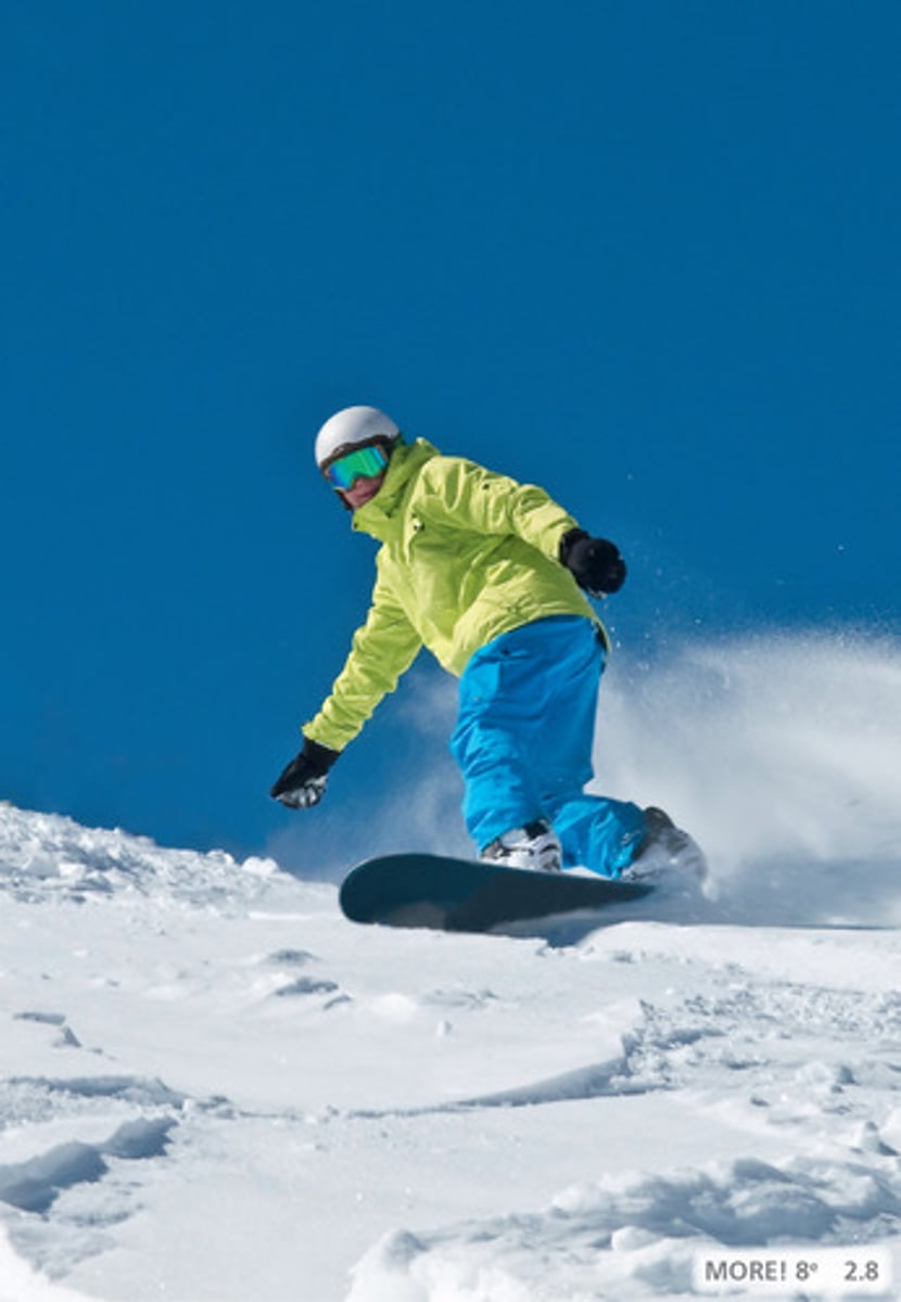 <p>A board used for sliding down snow-covered slopes, typically attached to the feet.</p>