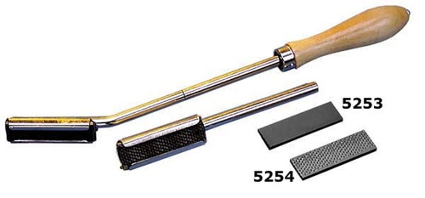 <p>used on horses to remove the sharp points of teeth or even out the mouth by filing, reduces pain, odor, and eating problems</p>