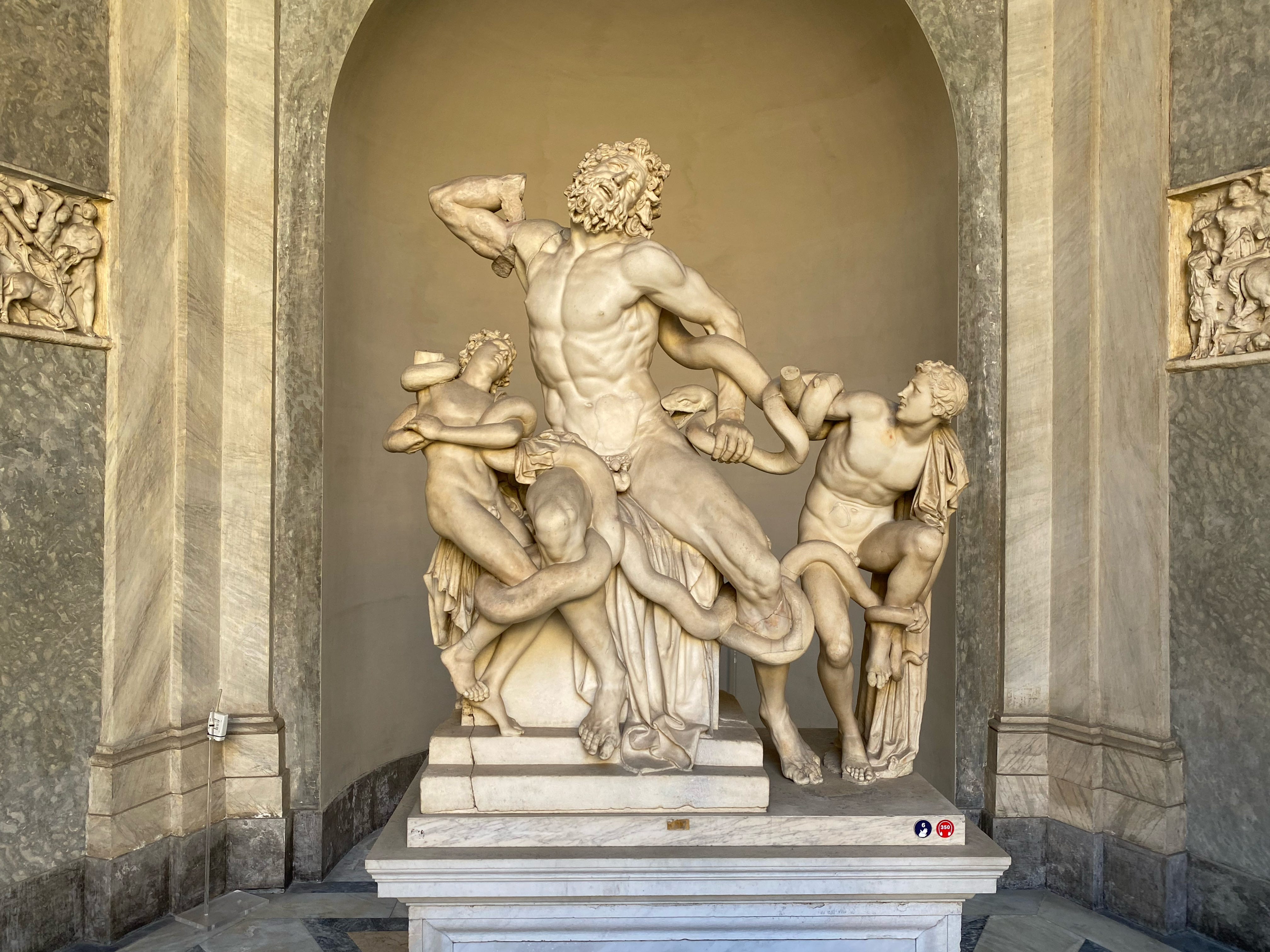 <p>what does this sculpture depict? (150-100 BCE)</p>