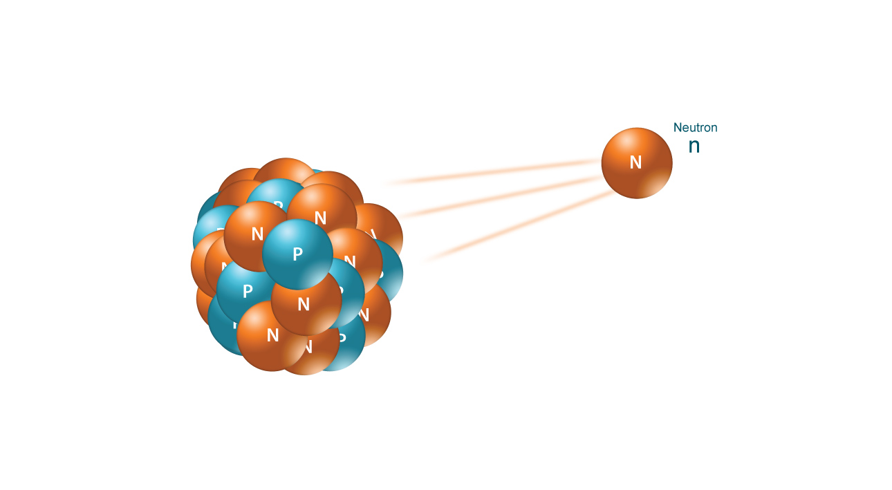 <p>One neutron is emitted from the nucleus</p>