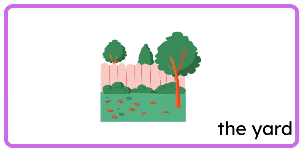 <p>the yard</p>