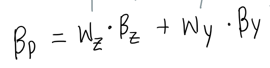 <ul><li><p>Diversification reduces unique risk, but not market risk</p></li></ul><p>Calculates the beta of a portfolio as the weighted average of securities individual betas</p>