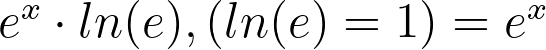 <p>e^x * ln(e).. Remember, ln(e) is equal to one</p>