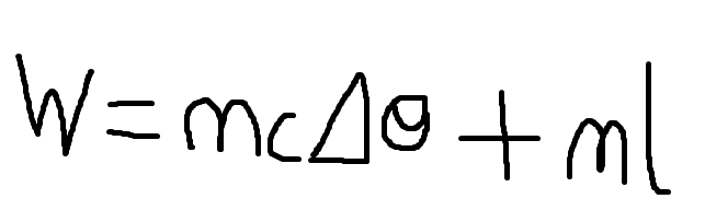 <p>W = Q_shc + Q_slh </p>