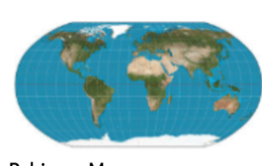 <p>A map with rounded edges where everything is slightly distorted</p>