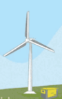 <p>Energy generated by the kinetic energy of wind turning turbines to produce electricity.</p>