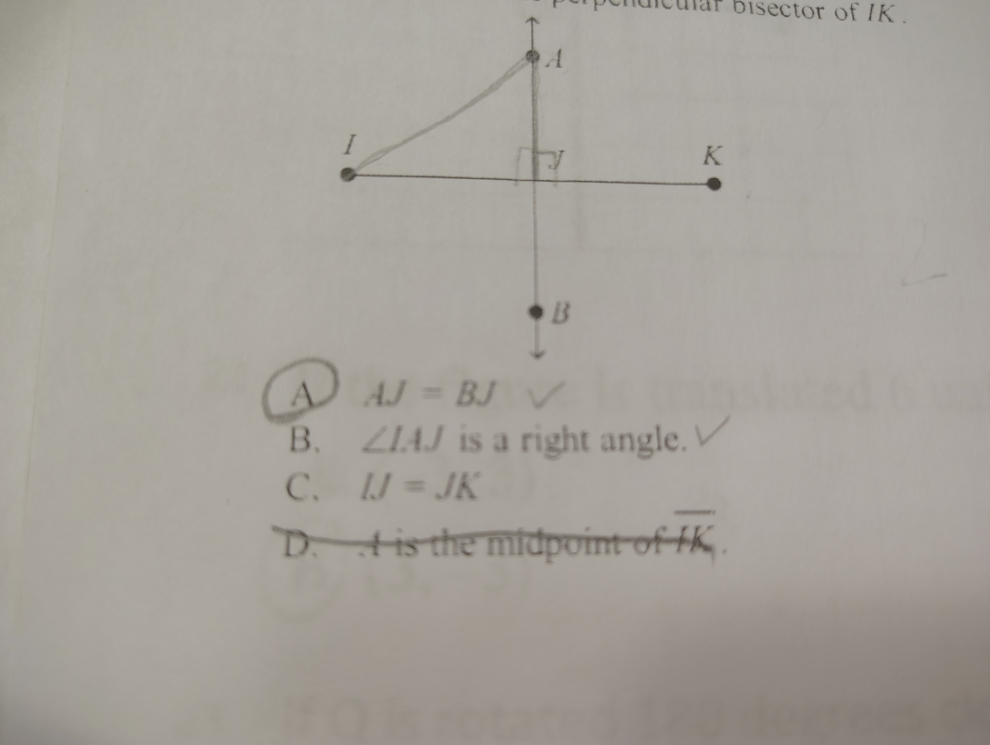 <p>AJ=BJ</p>