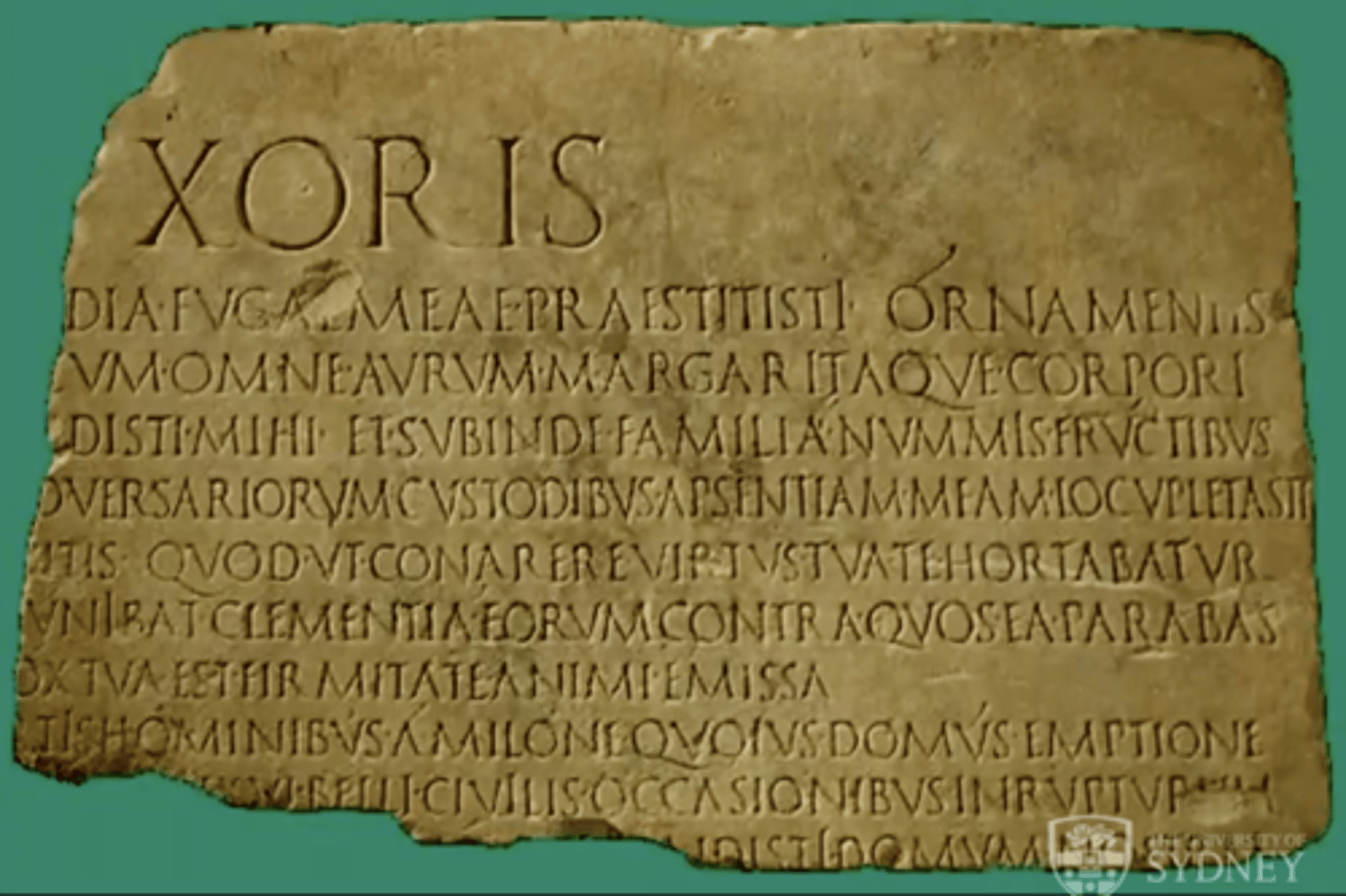 <p>'In praise of Turia', a funerary inscription placed outside the city made by a Roman man for his wife showing a rare account of a husband's love for his wife</p>