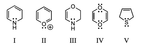 <p>Which of these species is aromatic?</p>