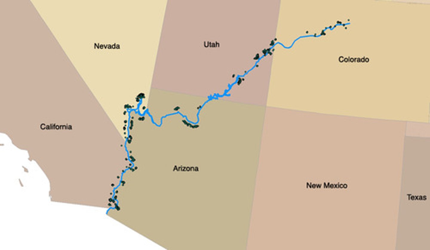 <p>The Colorado River flows into the Gulf of California.</p>