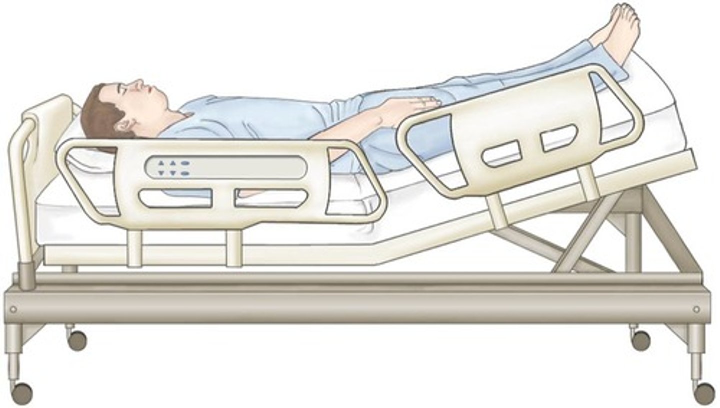 <p><strong>-Try to maintain blood flow: </strong>Lay down and raise legs (<strong>TRENDELENBURG POSITION)</strong></p><p>-cover with blanket.</p><p>-Check ABC’s—maintain patent airway.</p><p>-Stop bleeding; treat underlying cause.</p><p>-Call EMS immediately if unconscious.</p><p>-If <strong>anaphylaxis, use epinephrine-pen</strong>—inject through clothes; need to hold in place for 10 sec prior to withdrawing.</p>