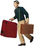 Someone who carries luggage at hotel, trainstation