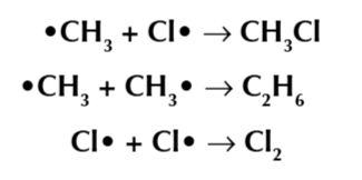 <p>all free radicals are mopped up to create stable molecules</p>
