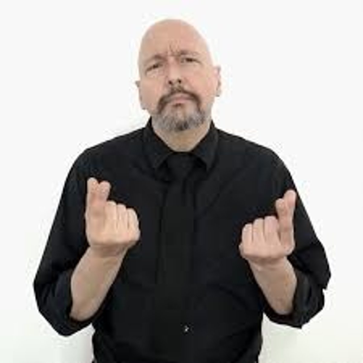 <p>Starting with a G-handshape, with the backs of the hands facing down, pinch your thumb and index fingers together in front of you a few times.</p>