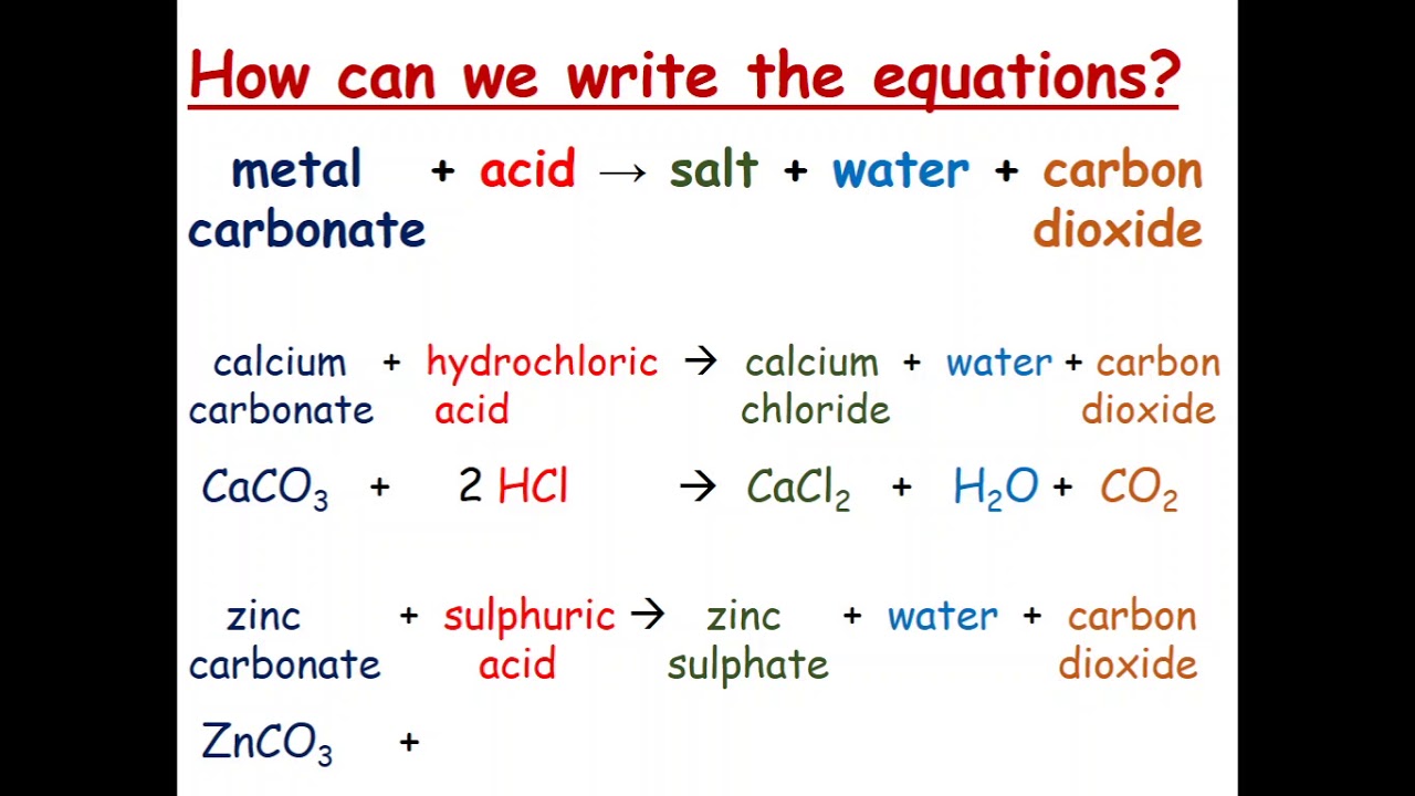 <p>Result in water <strong>carbon dioxide and salt </strong></p>