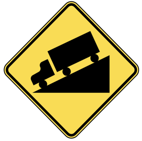 <p>big hill ahead don&apos;t speed</p>