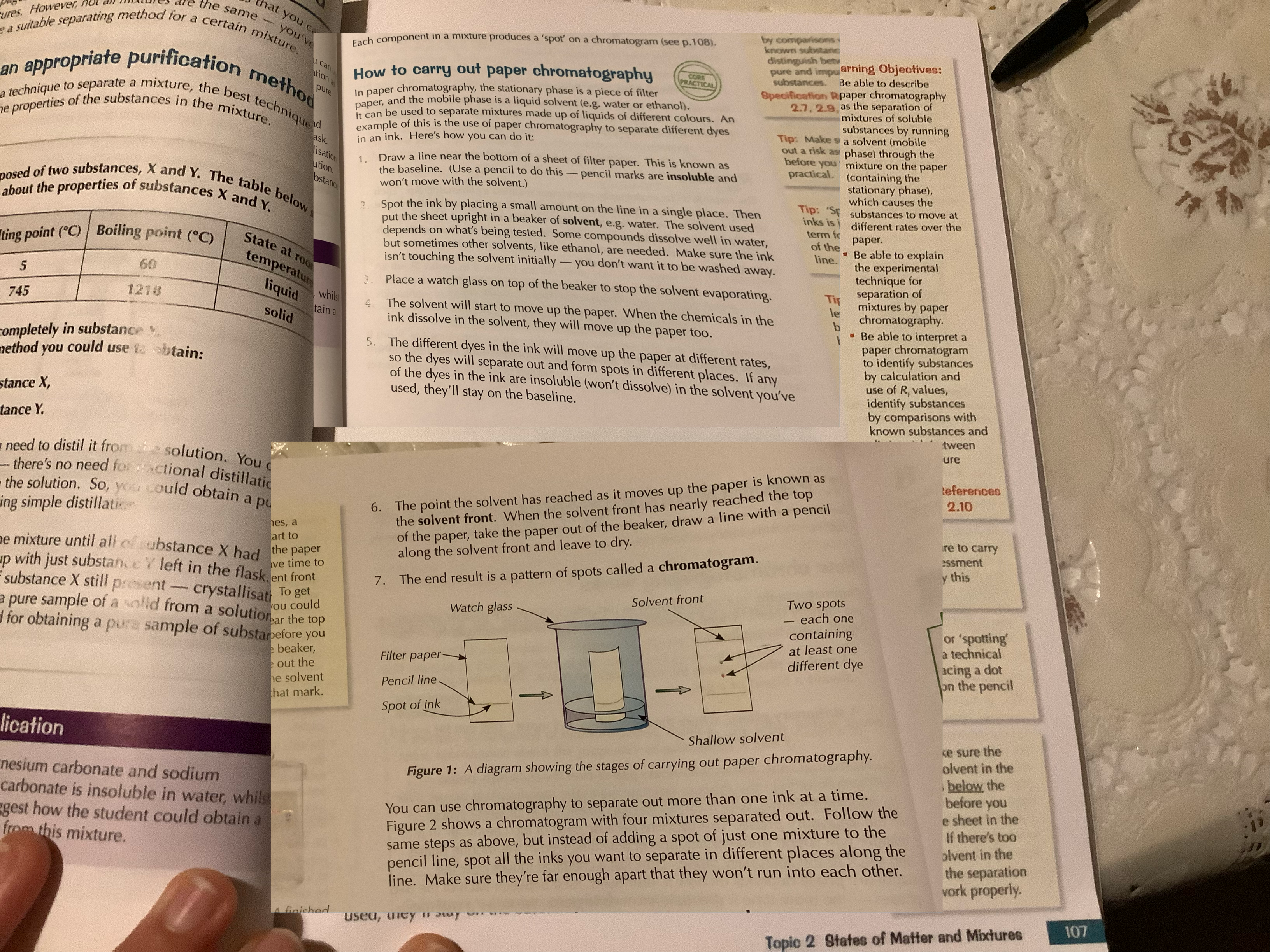 <p>chromatography is a method used to separate a mixture of soluble substances and identify them</p>