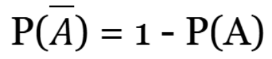 <p>the probability that an event will NOT occur</p><p>compliment of A → probability that Event A will NOT occur</p><ul><li><p><span style="background-color: transparent;">Probability of the compliment = 1</span></p><ul><li><p><span style="background-color: transparent;">P(A) = 1 - P(A)</span></p></li></ul></li></ul><p></p>