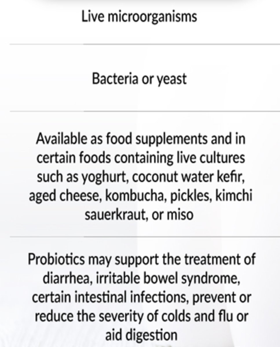 <p>probiotics</p>