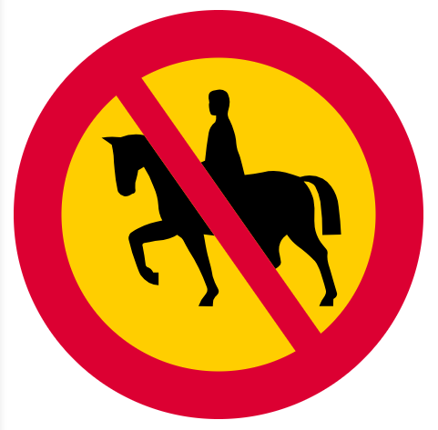 <p>Förbud mot ridning</p>