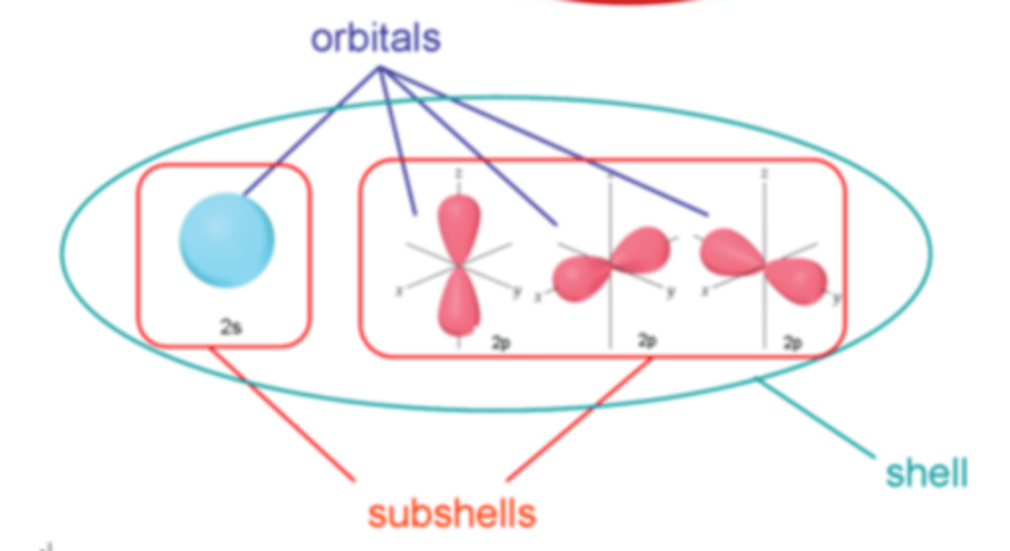 <p>A region around the nucleus that can hold up to two electrons with opposite spins</p>