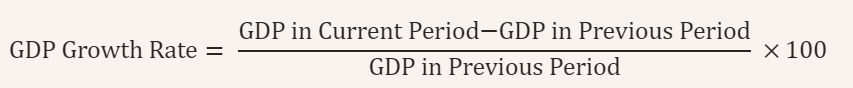 <p>The GDP growth rate is the percentage change in GDP from one period to another, typically expressed on an annual basis.</p>