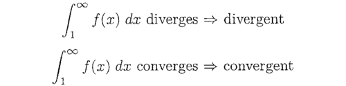 <p>Series type: f(n) is positive, continuous, decreasing</p><p>When to try: f(n) must be integrable</p>