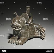 \-black and red vessels created with slip and controlling oxygen flow, made in molds so many could be made, still only for richer members of society

\-stirrup spouts

\-cat may be a jaguar, sea lions are associated with guides to the underworld for water deaths