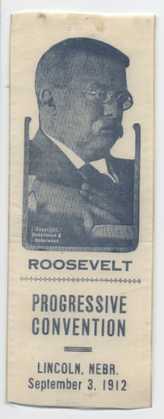 <p>Also known as the "Bull Moose Party," this political party was formed by Theodore Roosevelt in an attempt to advance progressive ideas and unseat President William Howard Taft in the election of 1912.</p>