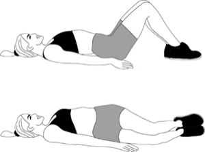 <p>1. Lie on your back on a firm surface with knees bent and feet flat on the bed</p><p>2.<mark data-color="red" style="background-color: red; color: inherit;"> Pull your tummy in and, keeping your knees together, slowly roll them from side to side</mark></p><p>3.<mark data-color="blue" style="background-color: blue; color: inherit;"> Repeat ten times</mark></p>