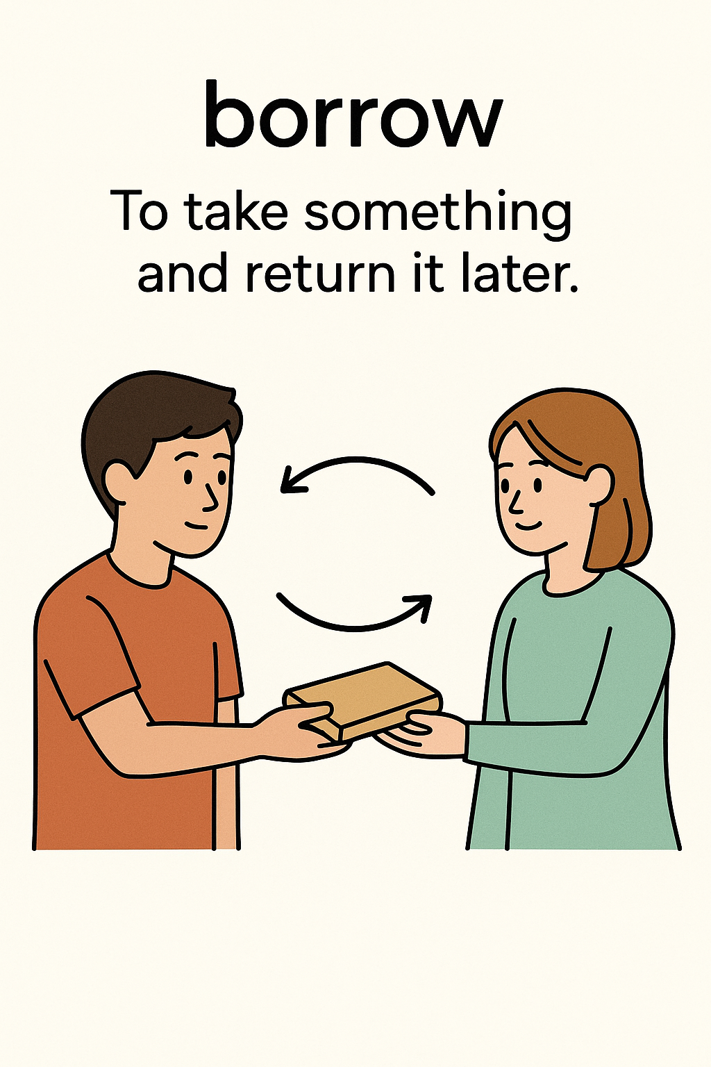 <p><span>To take something and return it later.</span></p>