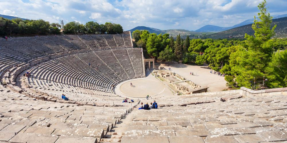  Best preserved theatre of ancient Greek world, carved with acoustics in mind, used to worship Dionysus with performances