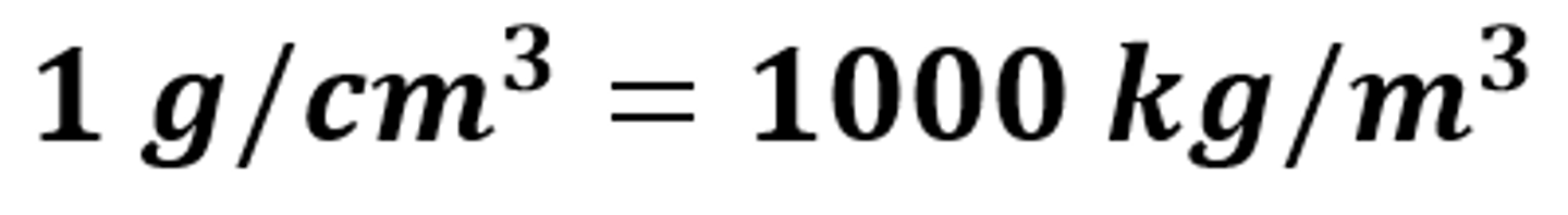 <p>1000 kilograms per cubic metre (kg/m³)</p>