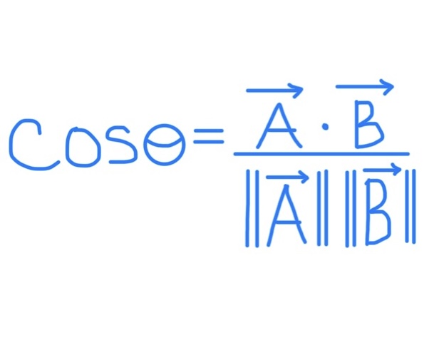 <p>Use cos<span style="color: rgb(232, 232, 232)">θ formula and solve for θ by making cosθ go in other side as cos^-1</span></p>