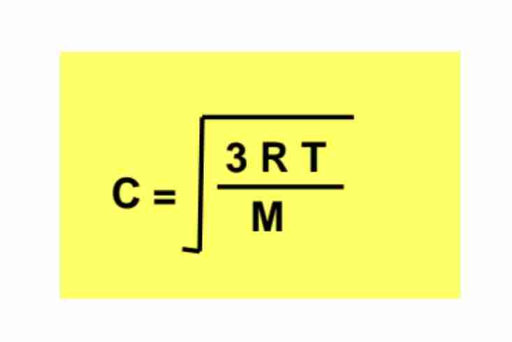 <p>C=3RTM , where C is root-mean-square speed.</p>