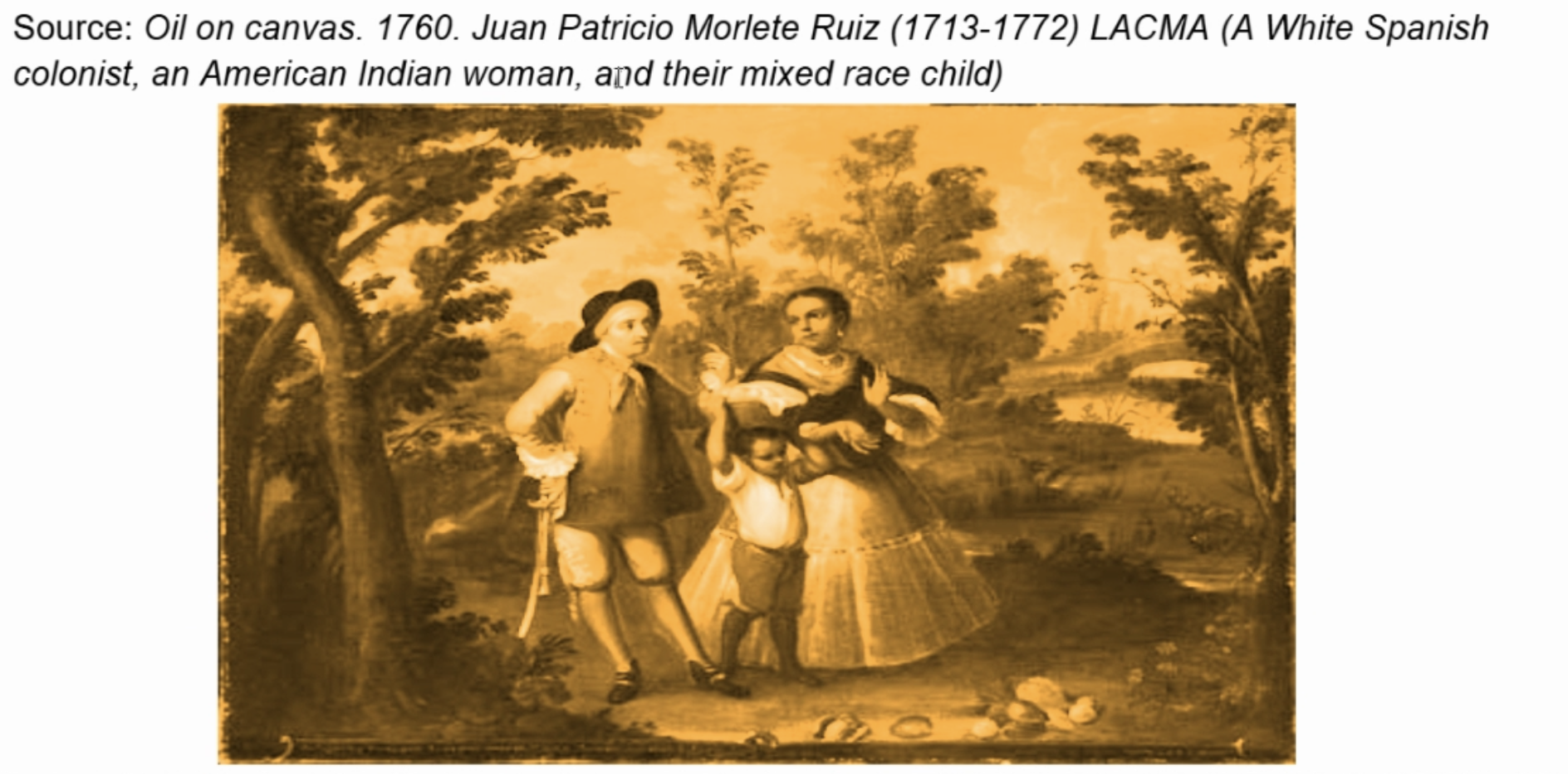 <p>Which of the following best describes the likely process of cultural exchange represented in the painting?</p>