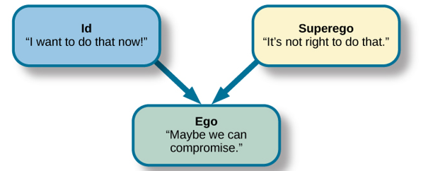 <p><span>Ego = trying to satisfy both id and superego</span></p><p></p>