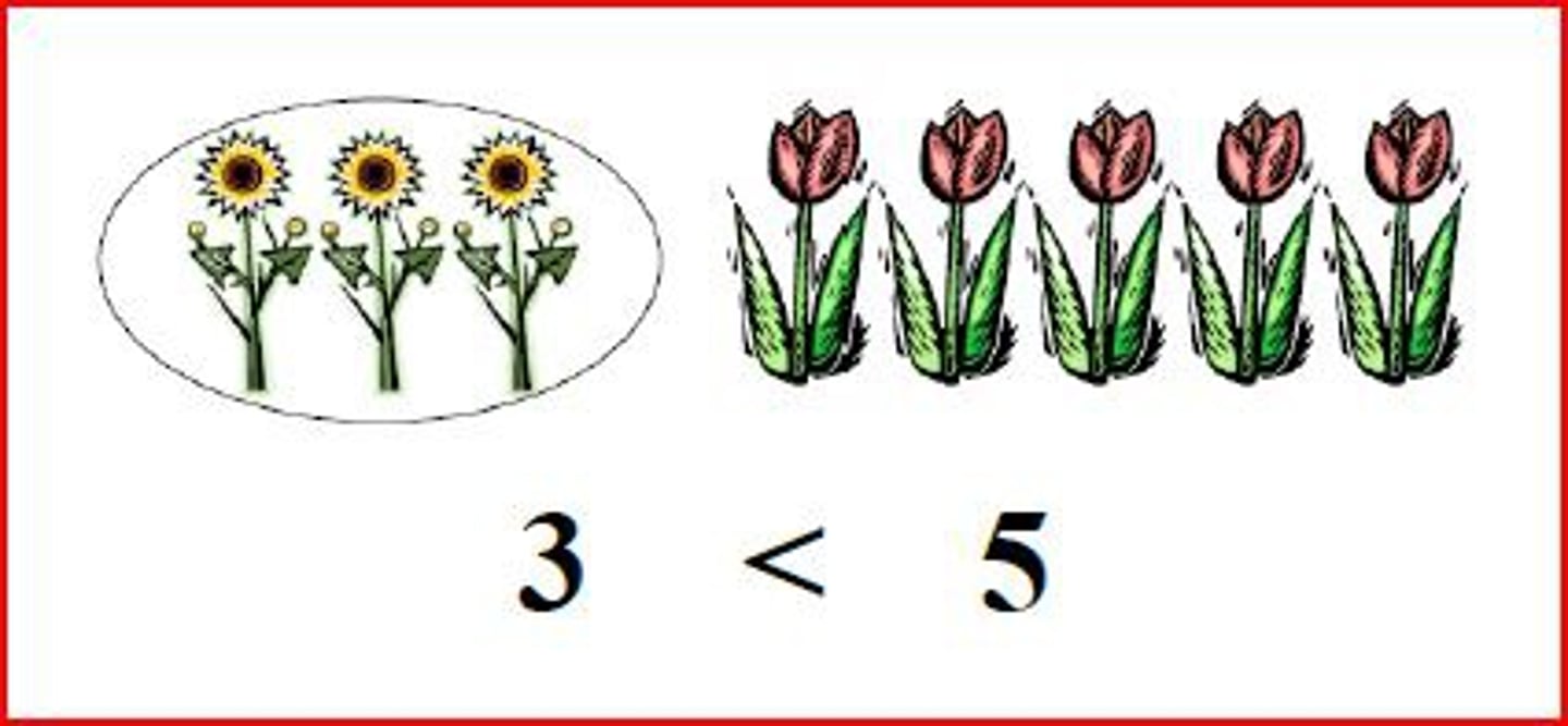 <p>Used to compare two numbers when the first number is smaller than the second number. (<)</p>
