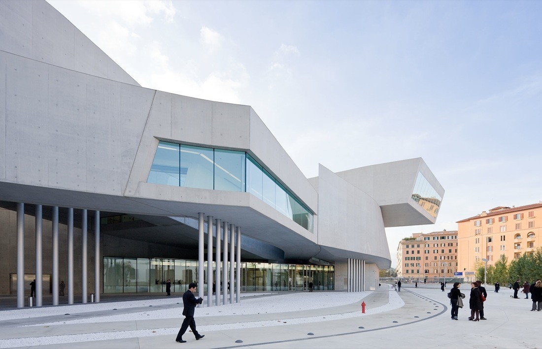 <ul><li><p>Rome, Italy</p></li><li><p>Zaha Hadid</p></li><li><p>2000-2010</p></li></ul>
