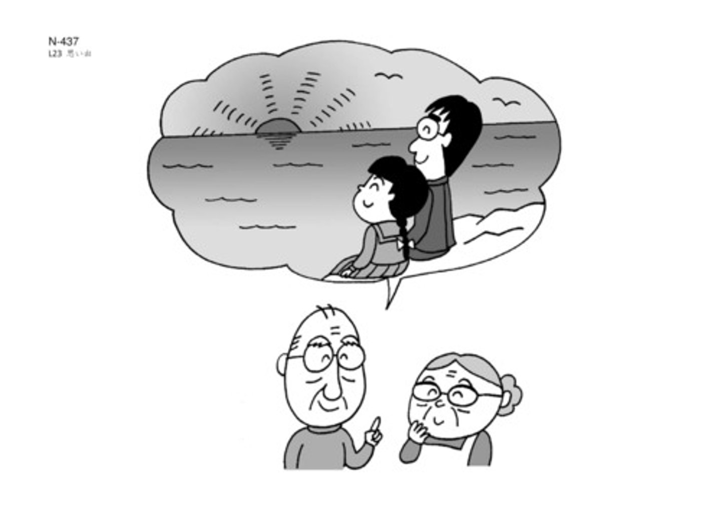 <p>おもいだす</p><p>nhớ lại, nhớ ra</p><p>さいきん、人の名前がなかなか思い出せない。</p><p>Dạo này tôi không thể nào nhớ ra tên người khác được.</p>