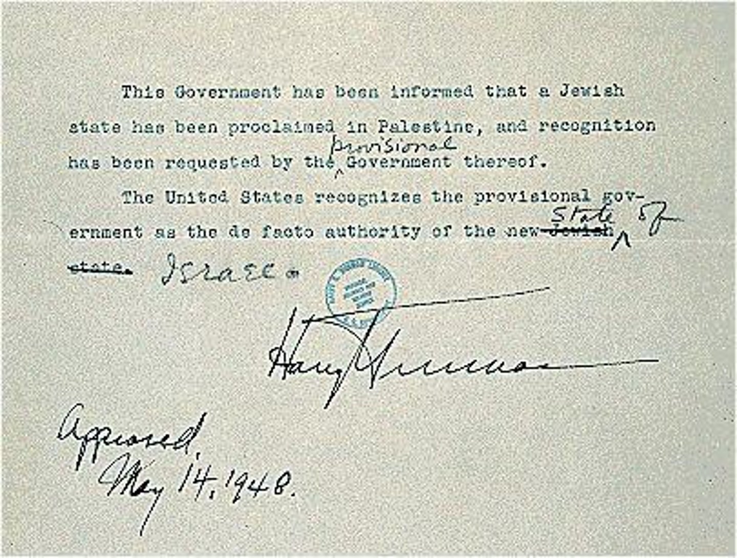 <p>In the year 1948.</p>