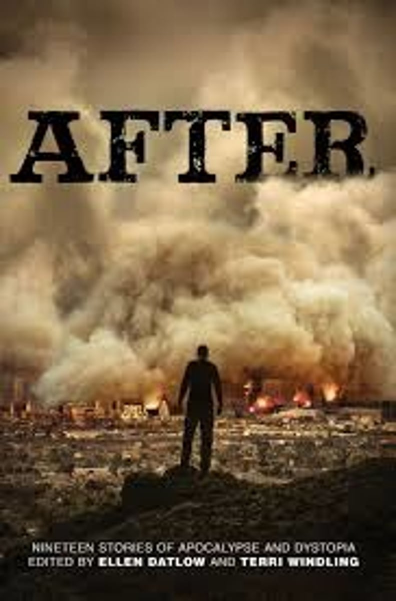 <p>after, behind</p>