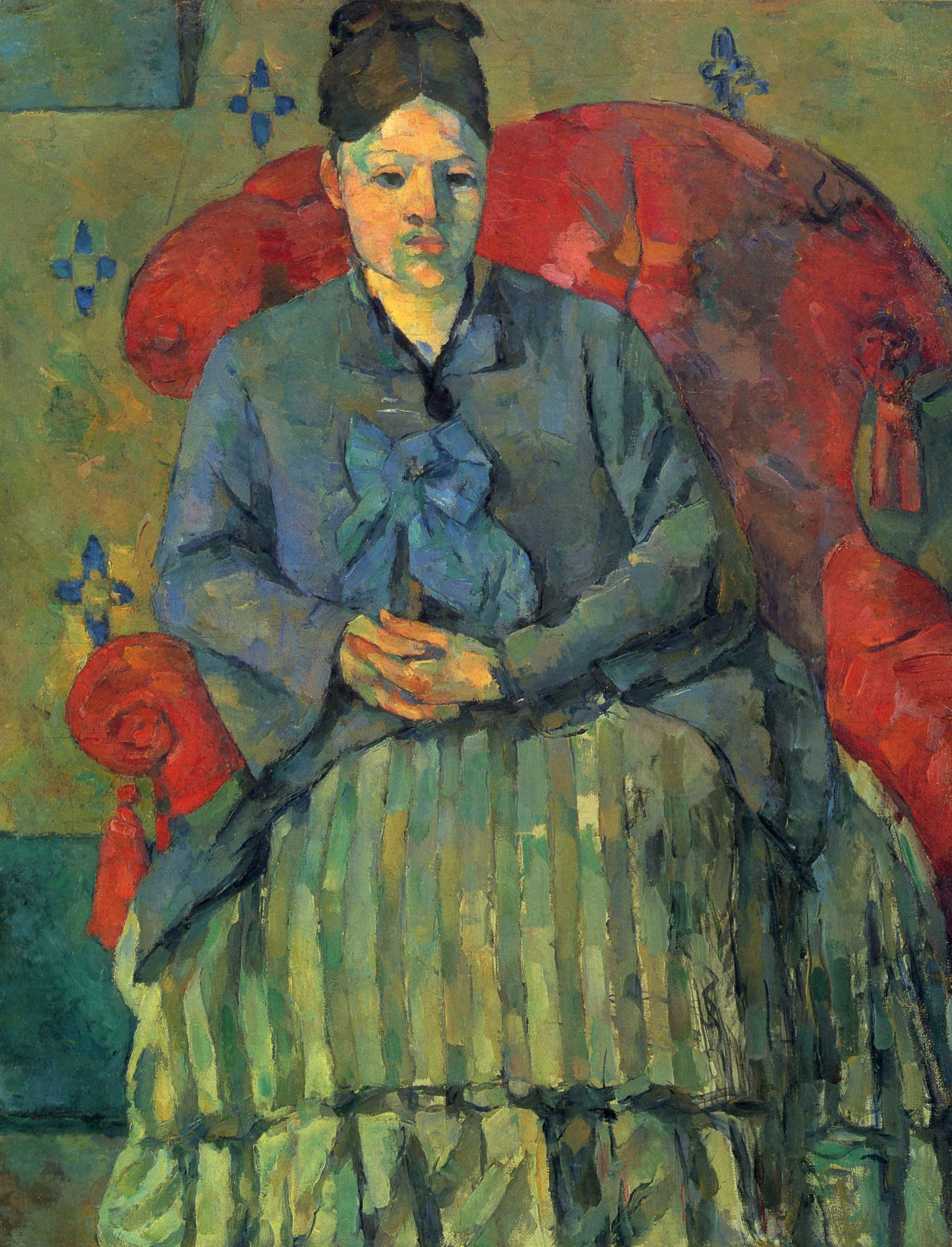 <p><em>Madame Cézanne dans un fauteuil rouge</em></p>