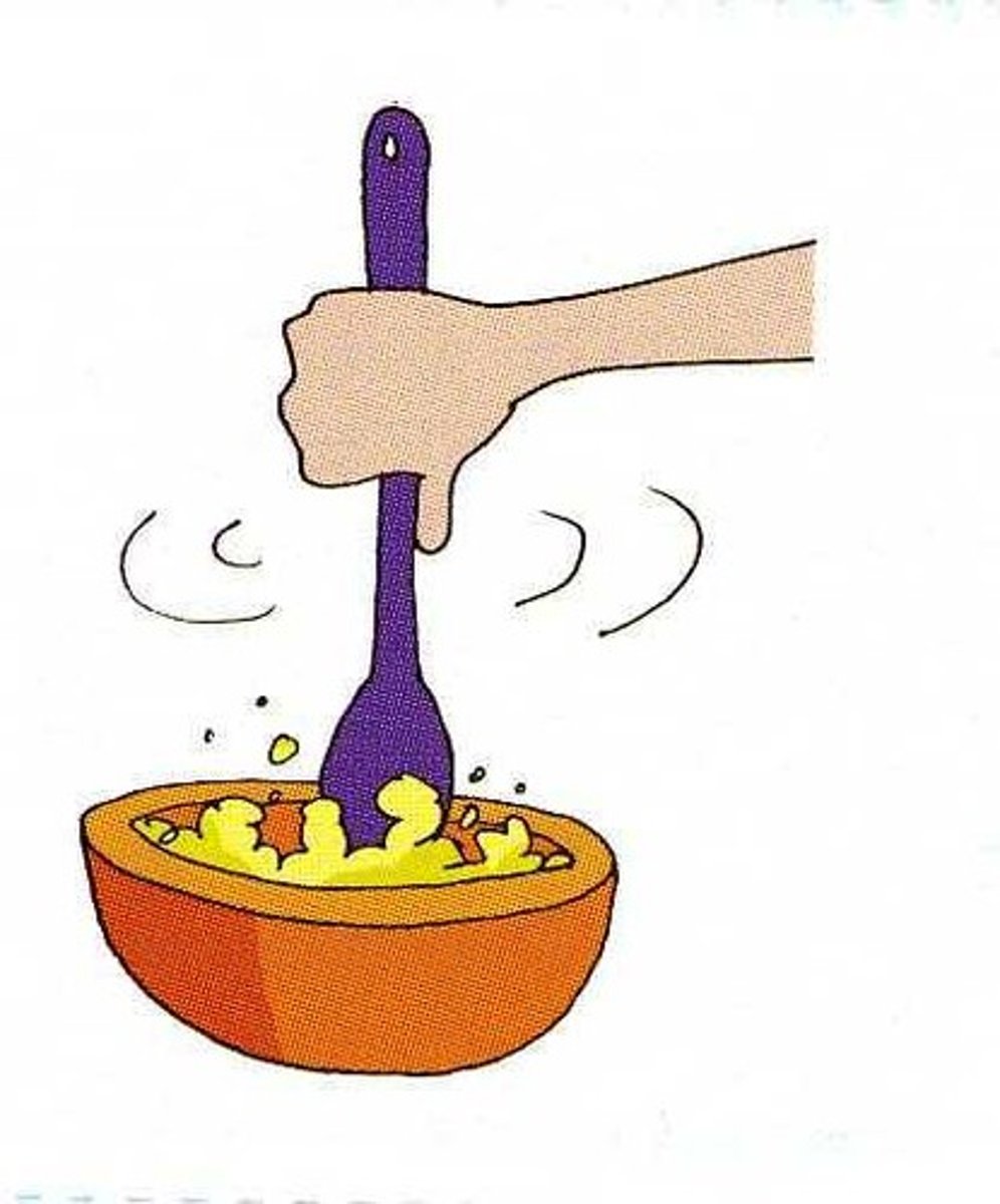 <p>(v) trộn lẫn, hoà vào nhau; (n) hỗn hợp</p>