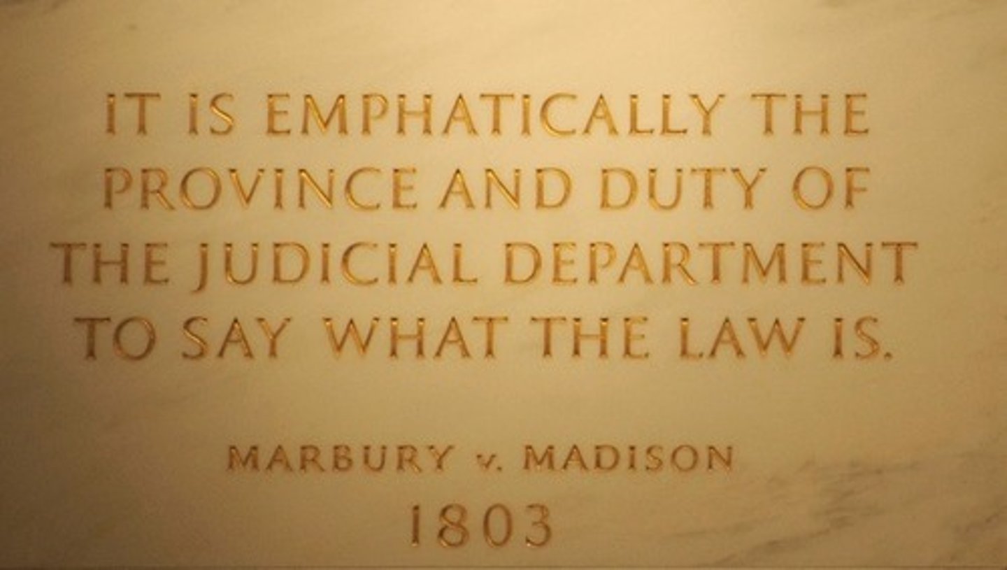 <p>Established judicial review in 1803.</p>