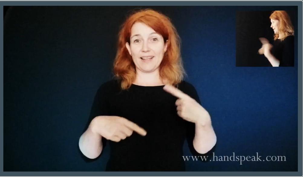 <p>Index fingers spin around each other</p>