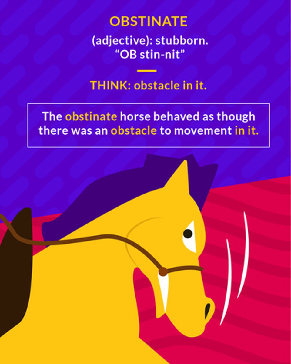 <p>(adj.) stubborn</p>