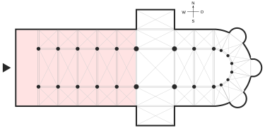 <p>hoofdgedeelte van de kerk</p>